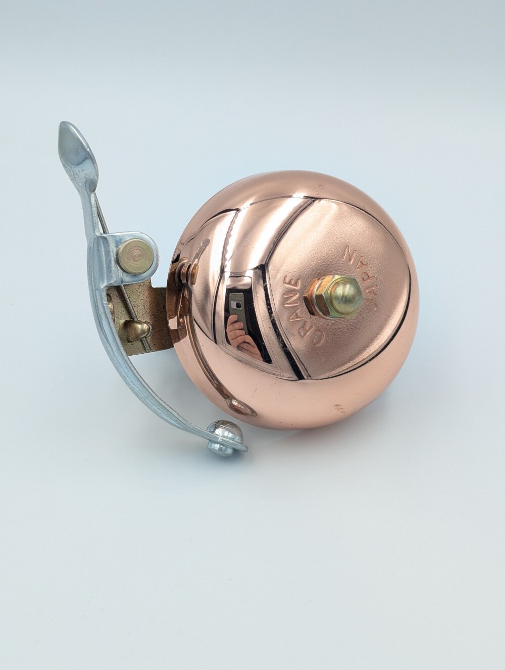 Crane Suzu Bike Bell Copper Plated Brass Striker Bicycle Japan
